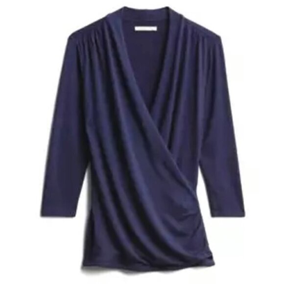 41 Hawthorn Henri Surplice Wrap Ruched Knit Top XS - Picture 11 of 11